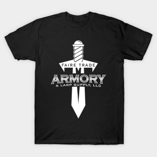 Faire Trade Armory & LARP Supply logo white T-Shirt